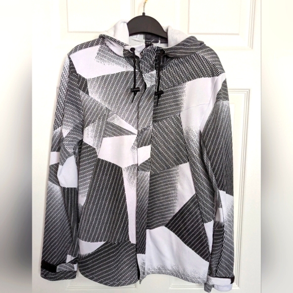Armani Exchange Men's Retro Geometric Pattern Hooded Jacket/Sweatshirt - Picture 1 of 7
